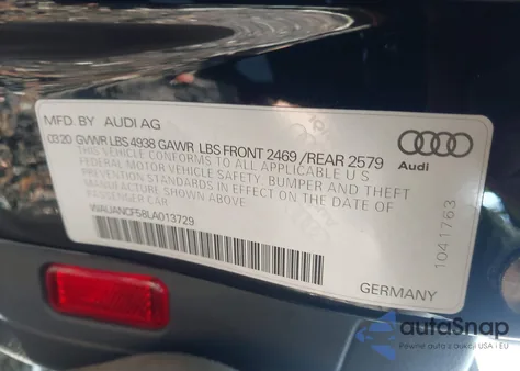 2020 Audi A5 Sportback Premium 45 Tfsi Quattro S Tronic z USA, uszkodzony, nr VIN WAUANCF58LA013729